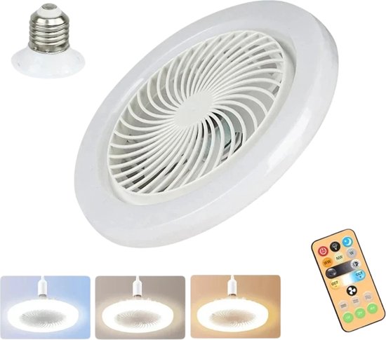 Livano Plafondventilator - Met Verlichting - Plafond Ventilator - Met Lamp - Plafonniere Met Ventilator - (Met Licht) - Wit