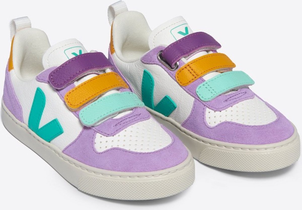 Veja V10 LEATHER WHITE MULTICO FRESHMINT Sneaker Meisje schoenen original 25 (3611820923782)