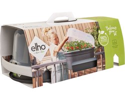 foto van Elho Green Basics Balcony Grow Set 55 - Kweekbak voor Balkon - 100% Gerecycled Plastic - Ø 28.5 x H 22.8 cm - Living black