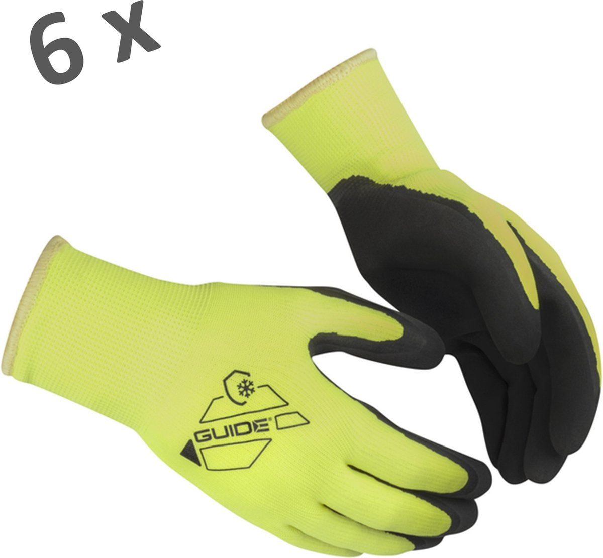 GUIDE thermo werkhandschoen - Sterk - Goede grip - 6 paar - Maat 8