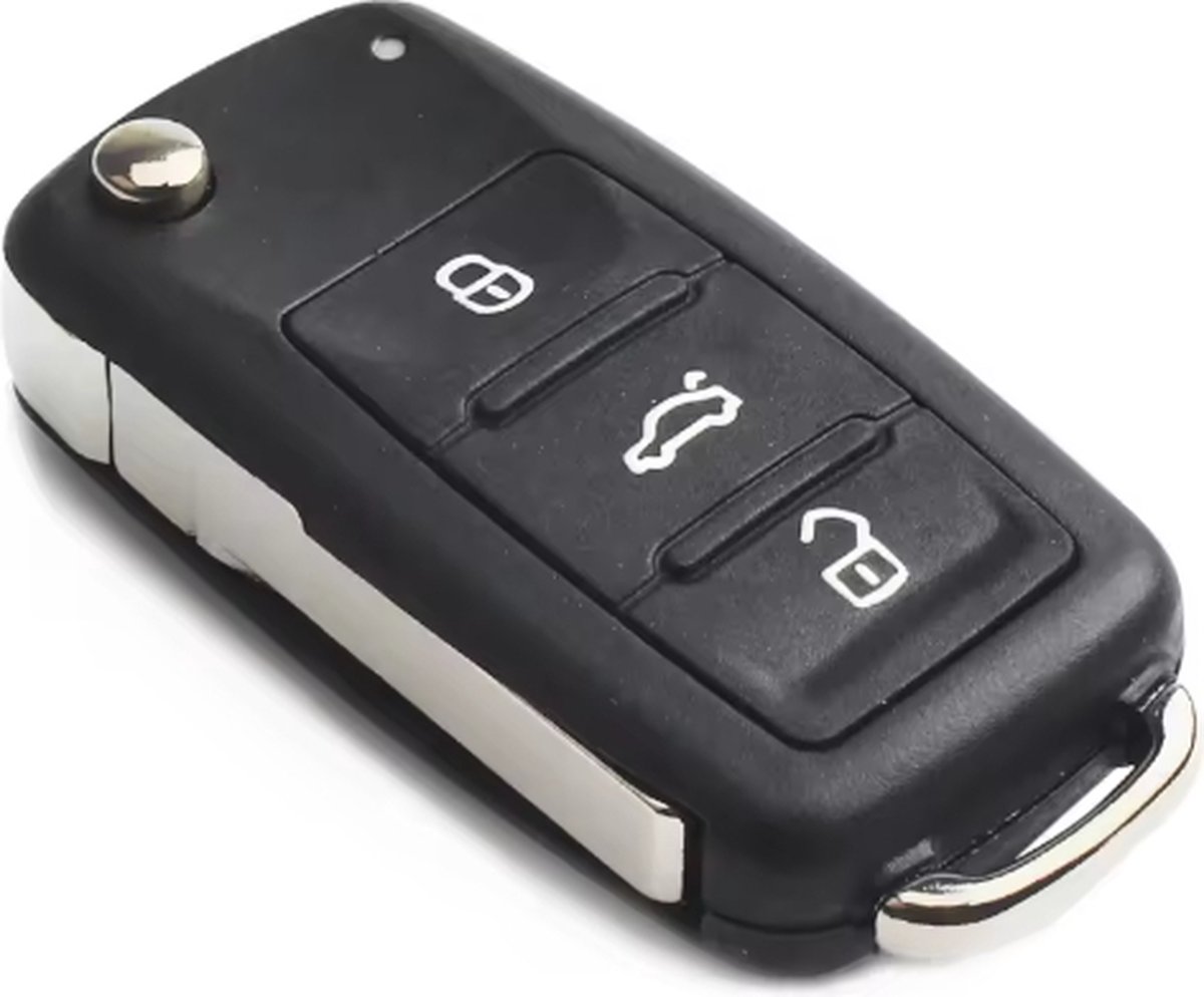 TLVX Sterke Autosleutel Behuizing Geschikt voor VW / VAG / Volkswagen / Skoda / Seat / Sleutelbaard HU66 / Ter vervanging van Originele Sleutel behuizing / afstandsbediening Auto / 3 knops / Achterklep knop / 3 knoppen / 1 stuks