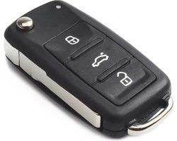 TLVX Sterke Autosleutel Behuizing Geschikt voor VW / VAG / Volkswagen / Skoda / Seat / Sleutelbaard HU66 / Ter vervanging van Originele Sleutel behuizing / afstandsbediening Auto / 3 knops / Achterklep knop / 3 knoppen / 1 stuks