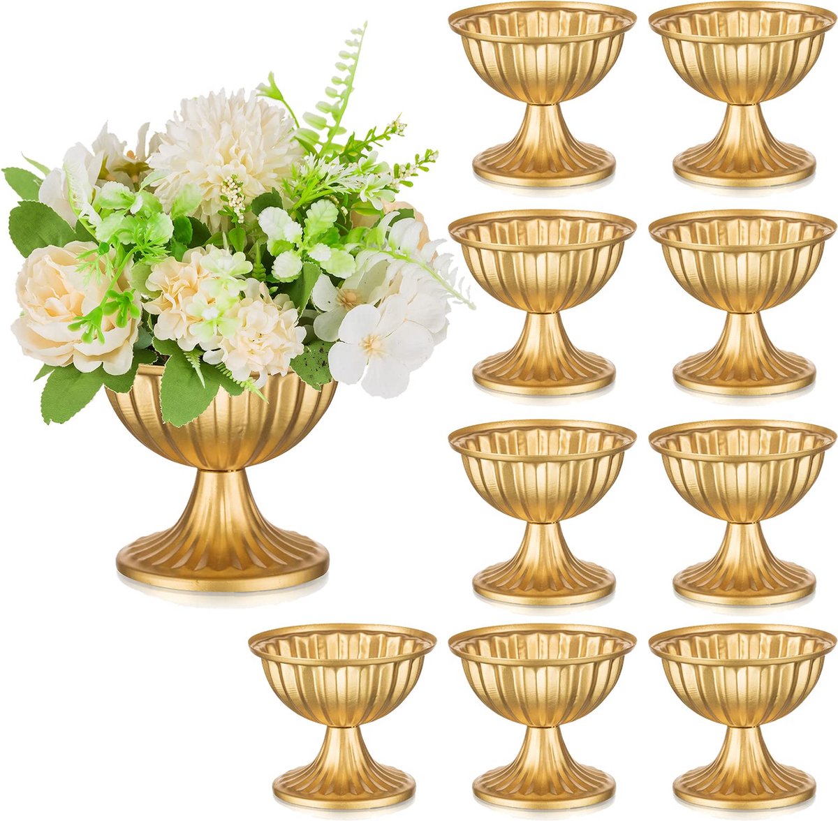 La'Moussawi ® Elegante Metalen Bloempotten Set voor Bruiloft en Interieurdecoratie