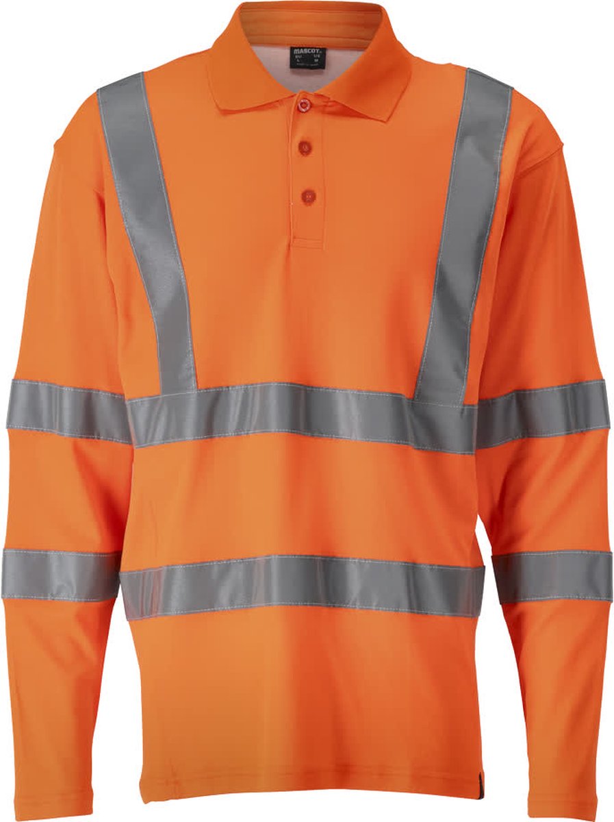 Mascot Safe Classic Poloshirt, met lange mouwen 18283-995 - Hi-Vis oranje - S
