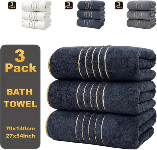 Set de Handdoeken Livano - Qualité hôtelière - Serviette - Wit - 3 pièces