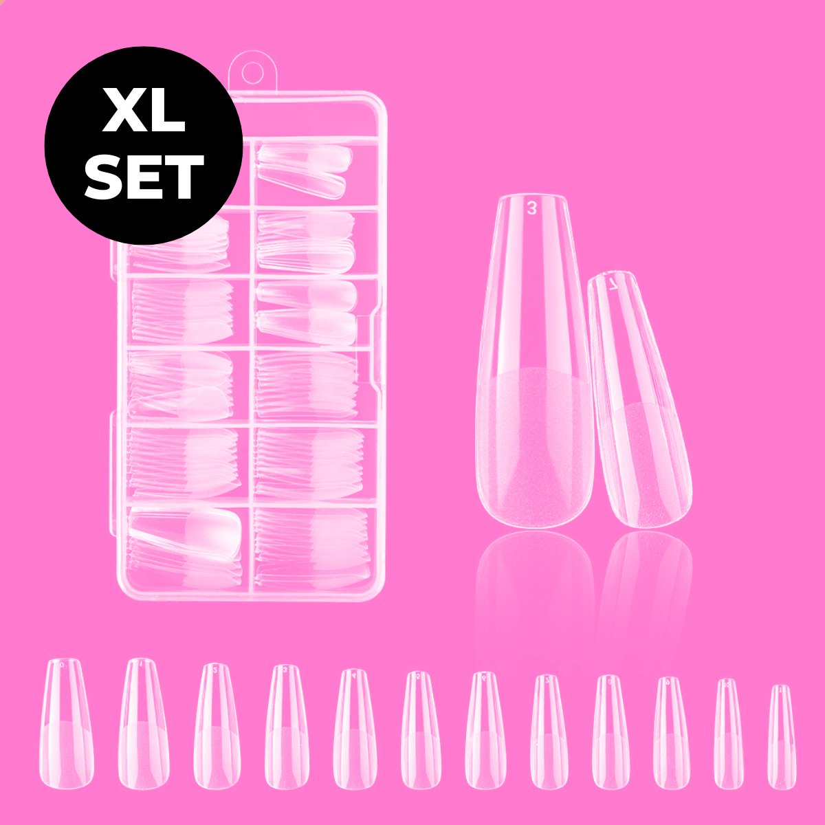 Goedkoopste Renalux - Nageltips Ballerina - Nageltips voor Gelnagels - Nageltips Naturel - Nageltips Transparant Set - Nepnagels - Kunstnagels - Plaknagels - Press On Nails - 120 Stuks