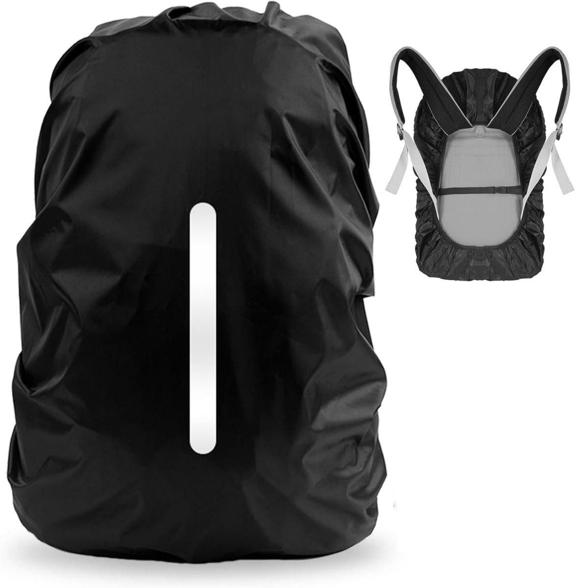 Rugzak Regenhoes - 1 Pak - Waterdichte Rugzak Regenhoes - Polyester Reflecterende Rugzakhoes - Nachtveiligheid Reflecterende Regenhoes - Stof- en Diefstalpreventie - Geschikt voor Buiten Wandelen, Fietsen, Bergbeklimmen, Kamperen (XL, 75-80L)