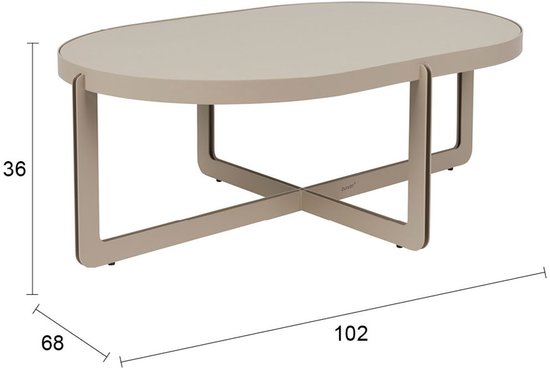 Table basse Zuiver Centre ronde 68 cm beige