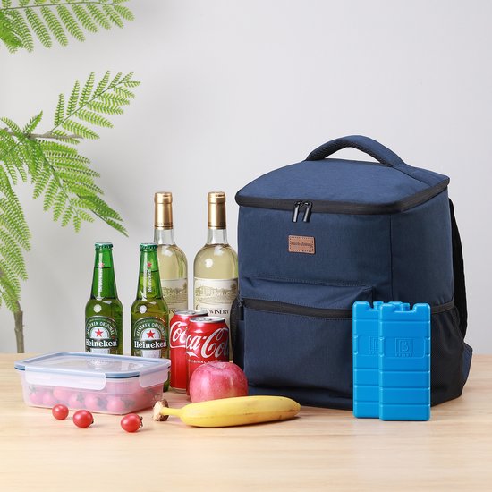 Packaway Koeltas Rugzak 25L - Incl. 2 gratis koelelementen - Incl. gratis flessenopener - Waterafstotend - Anti diefstal vak - 4 Laags geïsoleerd - Blauw van Packaway — afbeelding 3