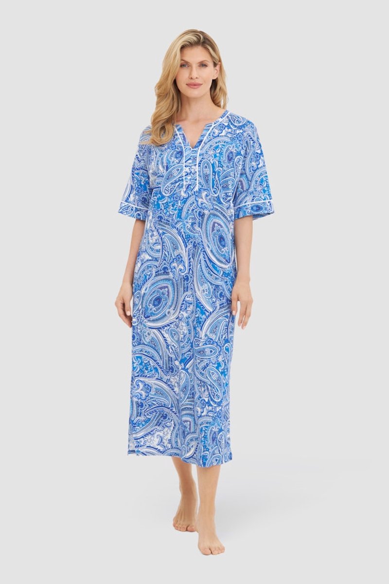 Rösch Paisley Kaftan 1253147 Blauw - maat 50
