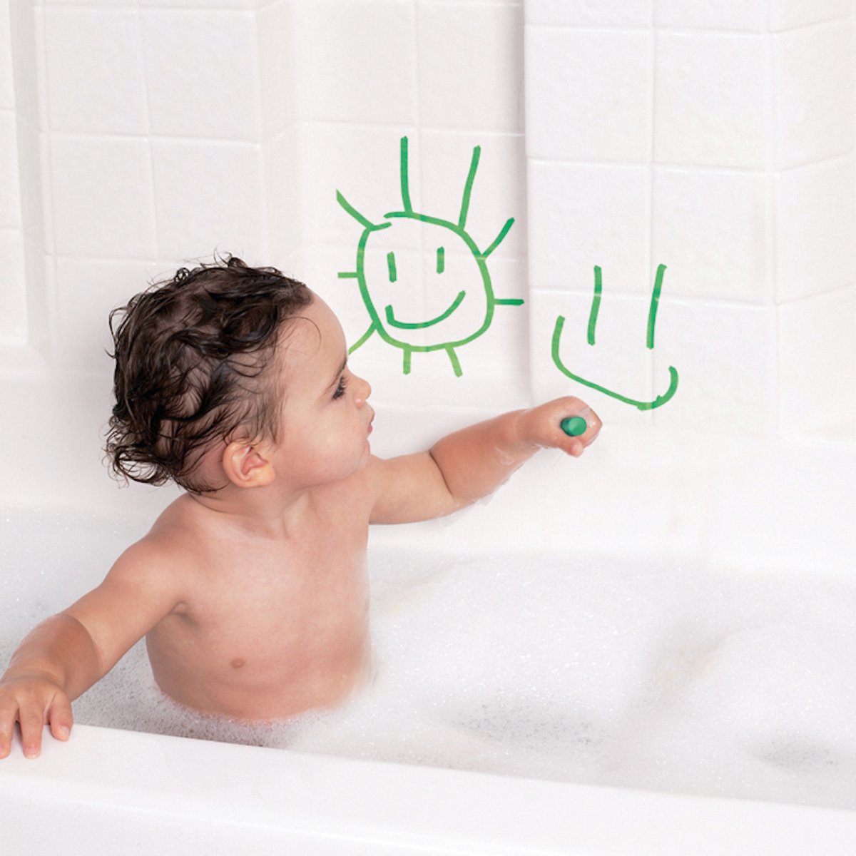 Munchkin Badkrijtjes - Kleuren in Bad - Badspeelgoed - Badkrijt - Set van 5 kleurrijke Bad Stiften - Makkelijk te wassen - Douche krijtjes - Vanaf 12 Maanden - voor tegels en de badkuip — afbeelding 5