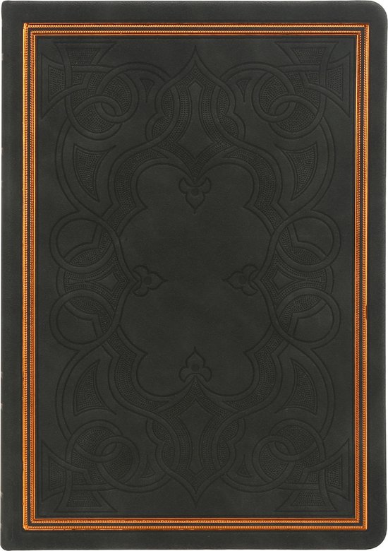 Victoria's Journals - Carnet de croquis A5 à couverture rigide - Vieux livre journal - Vintage - Hardcover en Cuir végétalien de Premium - 240 pages de Papier à dessin de Premium ( Zwart mat)