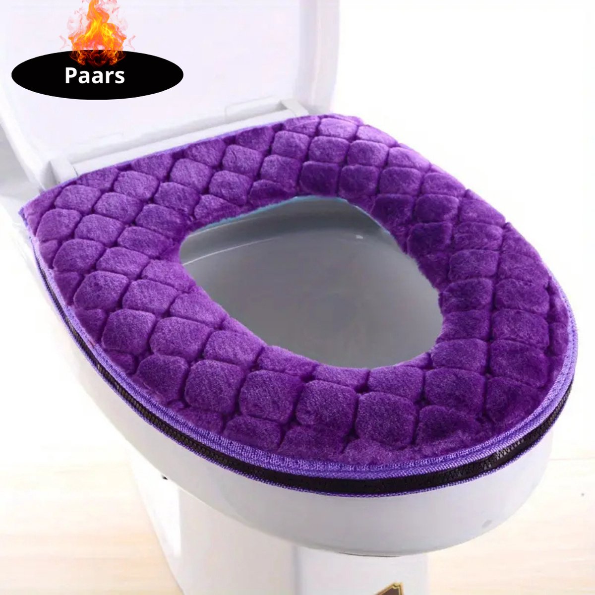 Nivard Wasbare Toiletbril Cover - Wc Bril Hoes - Toiletbril - Wc Deksel - Toiletafdekking - Verwarmde Wc Bril - Paars