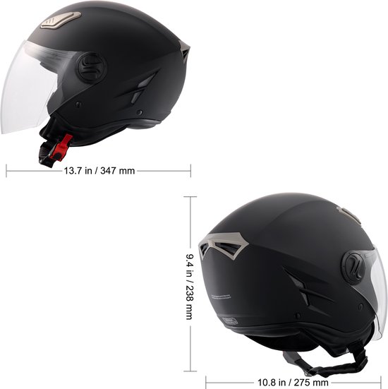 Retro Motorhelm met Ingebouwde lens Amerikaanse helm Motorhelm ECE goedgekeurd B,XL(60~61CM