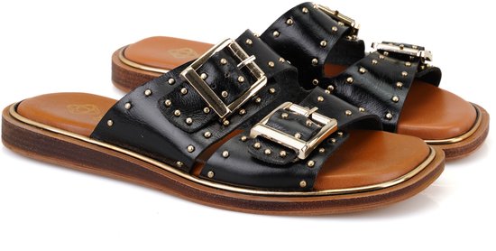 Desa Pantoufles Cuir Noir Femme Astuce de chaussure: ouvert Taille: 36 EU