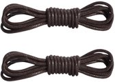 Fako Fashion - Schoenveters - Veters - Rond - Gewaxt Katoen - Wax - 2.5mm - 80cm - 1 Paar - 2 Stuks - Donkerbruin