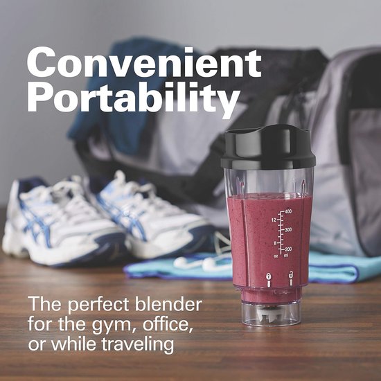 Persoonlijke Blender 0.4 L met Reisdeksel - Zwart — afbeelding 4