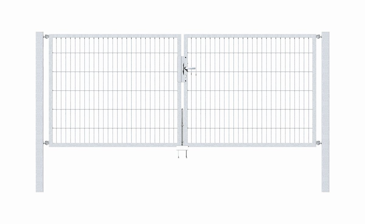 Alberts 646875 Dubbele poort Flexo met toebehoren, thermisch verzinkt, breedte 300 cm, hoogte 120 cm