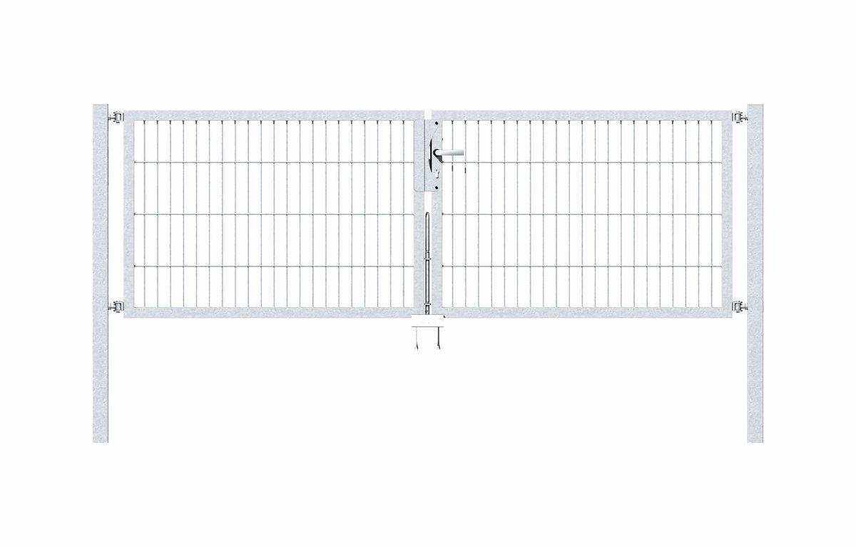 Alberts 647889 Dubbele poort Flexo met toebehoren, thermisch verzinkt, breedte 250 cm, hoogte 80 cm