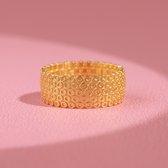 Sterling zilveren vol cirkels ring voor vriendin, Ongebruikelijke ring verguld 18K Verguld