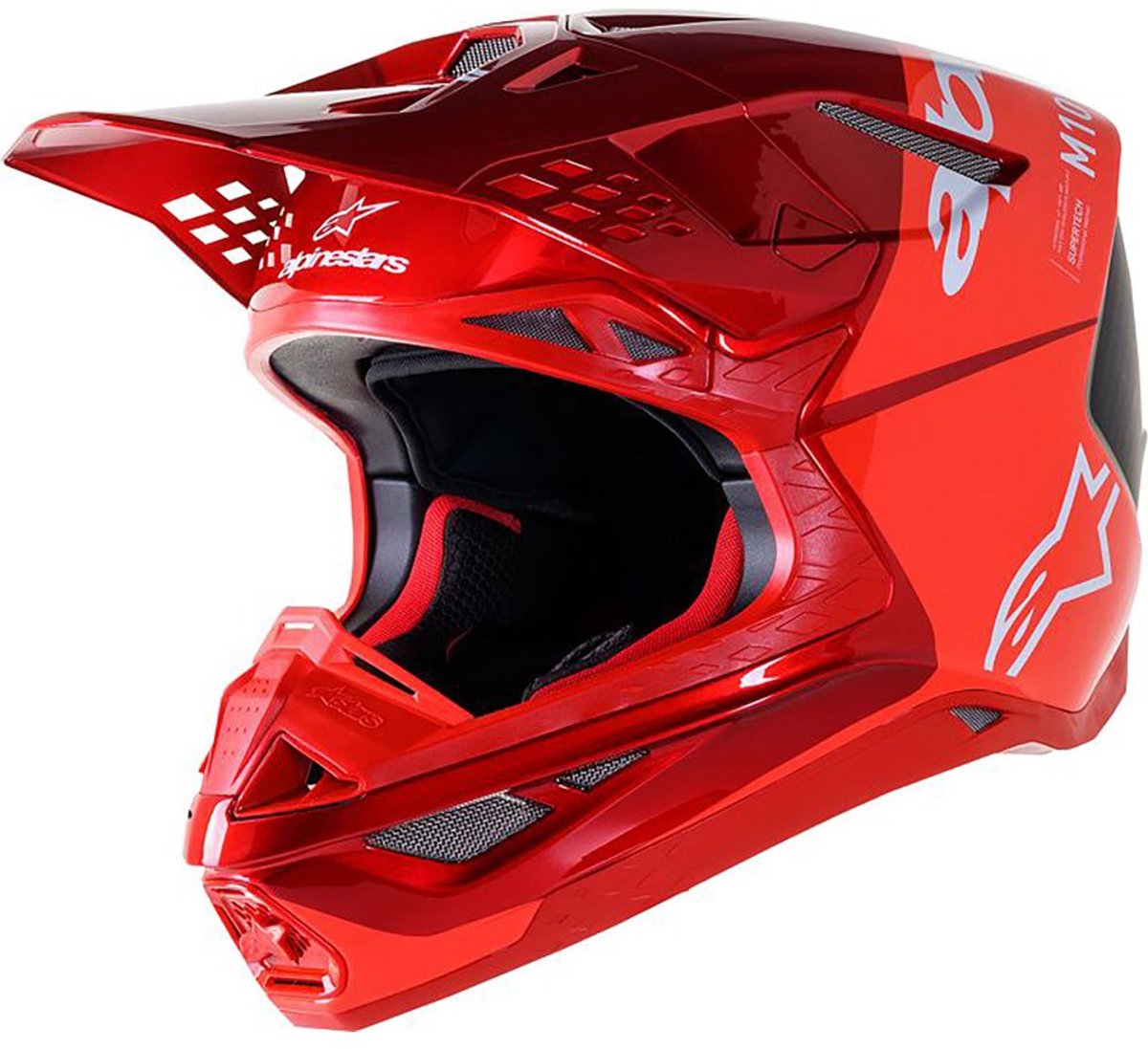 Alpinestars Supertech S-M10 Flood Helmet Ece 22.06 Red Fluo Red M&G M - Maat M - Helm