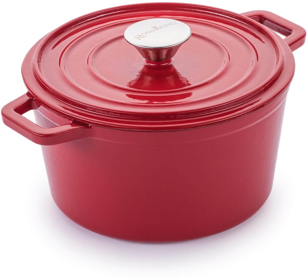Rosmarino - Gietijzeren pan - Rood - Ø20cm - 1.8 liter - Braadpan - 100% PFAS & PFOA vrij - Emaille - Geschikt voor alle warmtebronnen