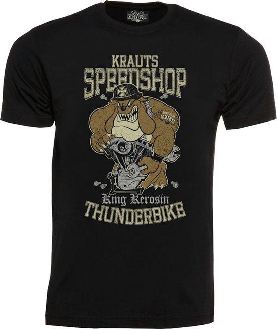 King Kerosin T-shirt Krauts Speedshop Zwart