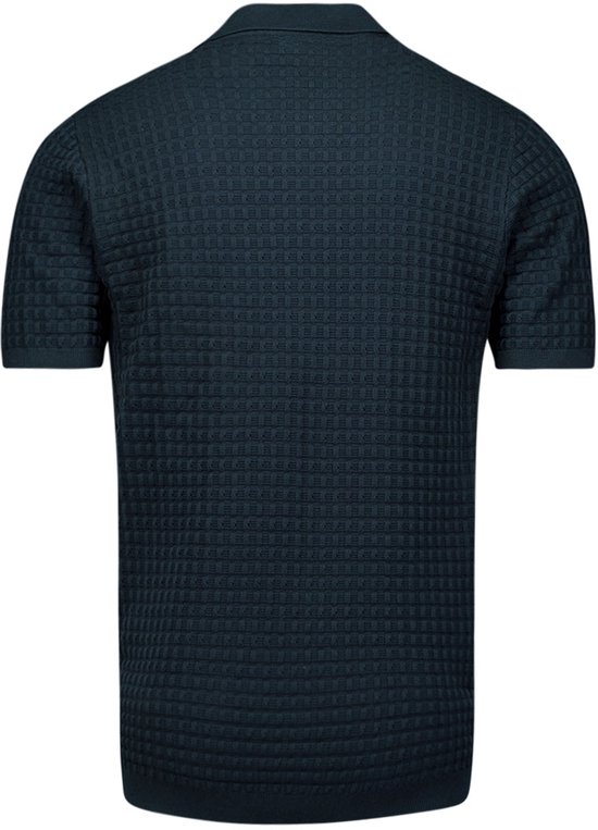 Pullover Short Sleeve Polo V Solid Jacquard