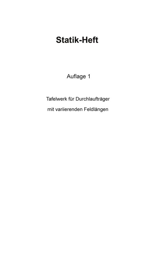 Statik-Heft - cover