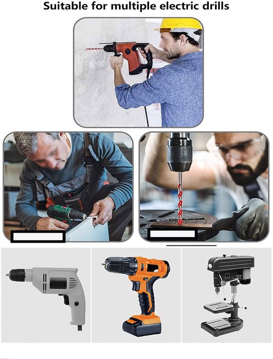 GOONSDS 4 Stks Betonboor Multifunctionele Cemented Carbide Boor Set ...