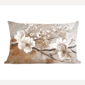 Coussins Coussins décoratifs - Oreillers de salon - 60x40 cm - Fleurs - Nature - Wit - Blossom - Abstrait