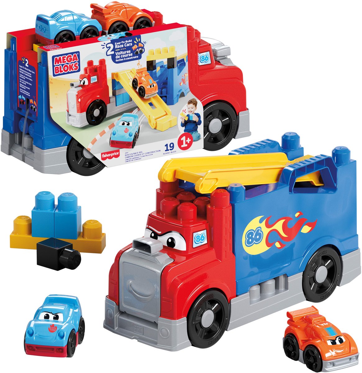 Mattel bouwblokken raceauto MEGA BLOKS Build & Rig Race speelgoed.