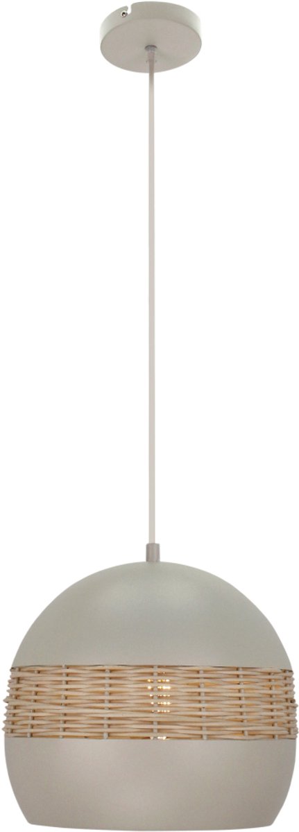 Various Caserta Hanglamp - 1 lichts - Ø 28 cm - Creme - Rattan - E27