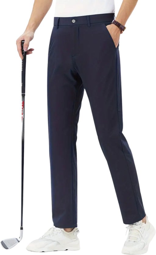 Livano Golfbroek Heren - Golfkleding - Golfen - Golf Accessoires - Nette Pantalon - Blauw XL - Maat 52 van Livano — afbeelding 3