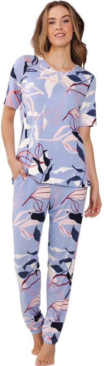 Pastunette Premium Pyjama Artistic Floral - EcoVero Viscose - Blauw