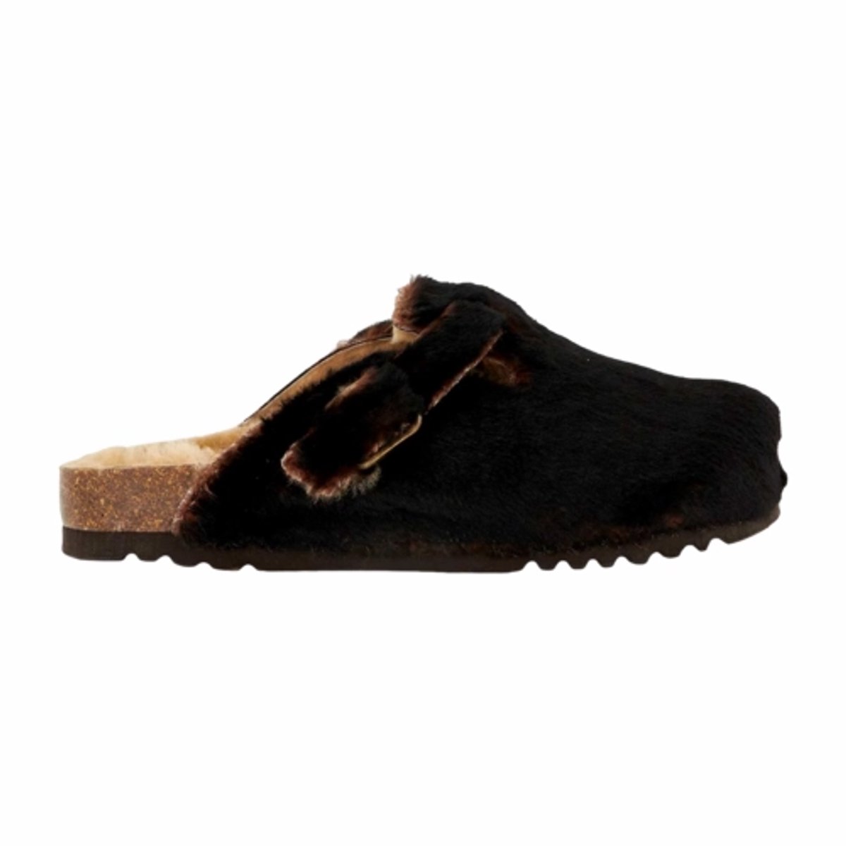 Scholl Klomp Women Fae New F Synthetic Fur Chocolate