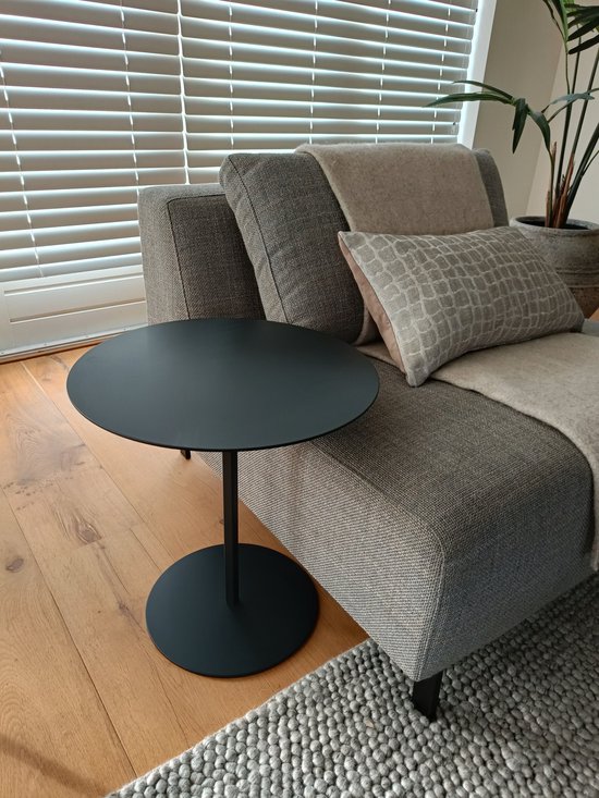 Bijzettafel Nastätten rond 50x40 cm oranje [en.casa