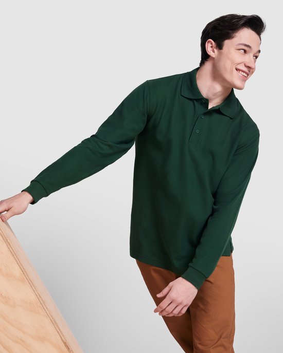 Zwart Poloshirt Effen met lange mouwen Carpe merk Roly maat M