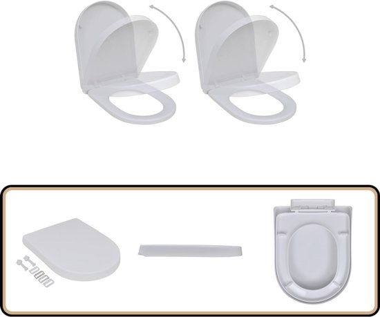 Wenko – Abattant WC Bali – MDF résistant à l'humidité – Fixation acier inox – Antibactérien – Dimensions 35 x 42 cm – Blanc
