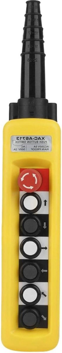 Controle met Noodstop - HTML Content - Kraankettingtakel - Drukknopschakelaar - Hijshanger - Regendichte Controller - Takelschakelaar .