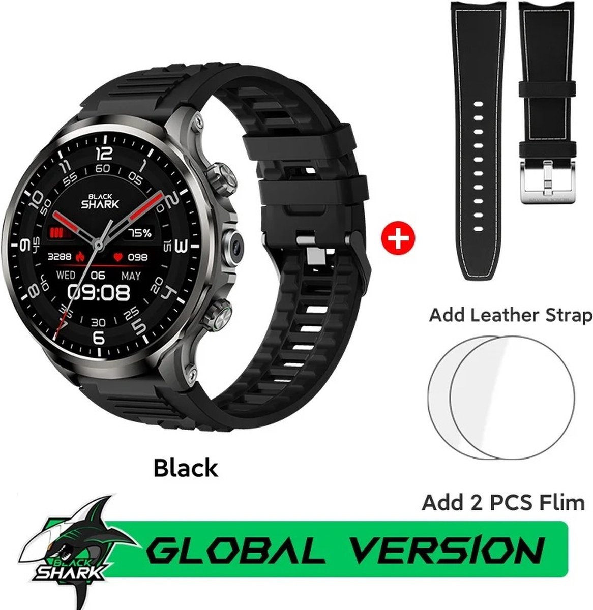 Afbeelding 3 van Xcruiser Black Shark Smartwatch 1.9" 4G Zwart IP67