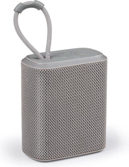 Draagbare Bluetooth Speaker 5.3 draadloos met AUX, FM-radio, 4 uur batterij, compact lichtgewicht grijs