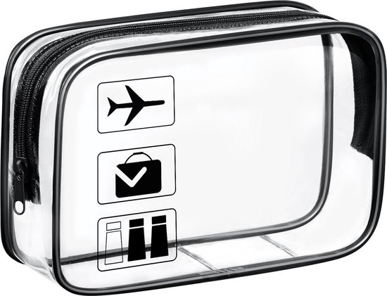 6 stuks doorzichtige toilettassen, draagbare waterdichte doorzichtige PVC- make-uptas, TSA goedgekeurde kwartmaat reizen toilettassen voor vrouwen mannen reizen, luchthaven luchtvaartmaatschappij, 3 maten, helder, draagbaar, Transparant, Draagbaar