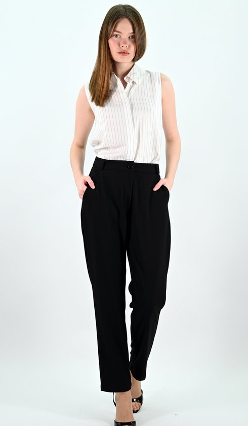 YesMooi - Straight-Leg Broek - Zwart - S (36) - Dames Broek