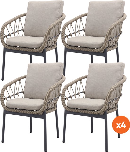 Bolero Aluminium Terrasstoelen met Armleuning Per 4 | Horeca groothandel non food – Bezoek nu