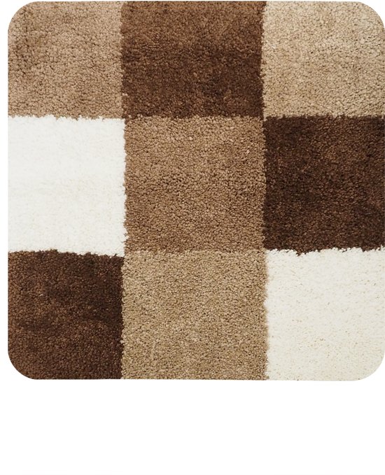 Dutch House Bidetmat Brest - Bidetmat 60x60cm - Bruin - Antislip - Badmatten - Anti Slip Douchemat - Badkamer Mat - Snel Absorberend - Snel Drogende Badmat - Bidetmat - WC mat - Toiletmat voor hangend toilet