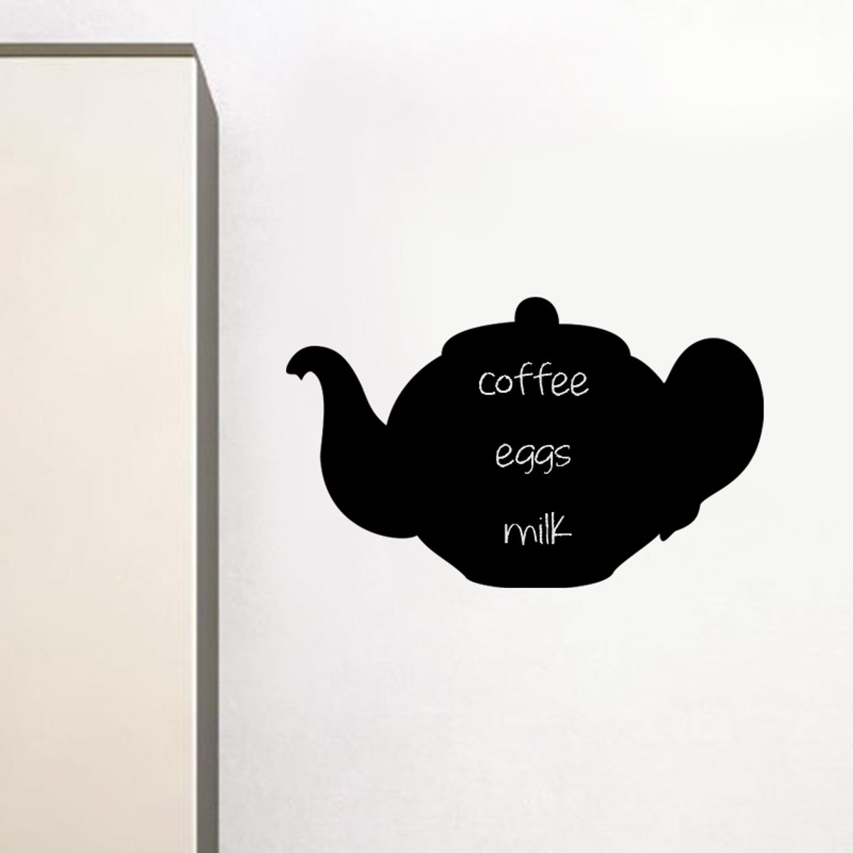 Ambiance Sticker Schoolbordsticker - uitwisbare zelfklevende muurstickers - GROTE THEEPOT - 75x120cm Multi color