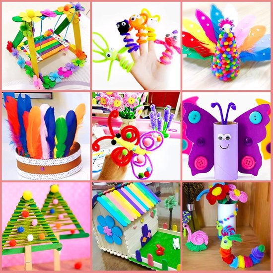 Knutseldoos Zelfmaakset-2000+PCS Creatief- Knutselpakket -Knutselwerk voor Kinderen-knutselaccessoires - Creatief Speelgoed - Knutselkoffer - Knutselset - Knutselbox - Knutselen Meisjes - Knutselen Jongens - Knutselen voor kinderen