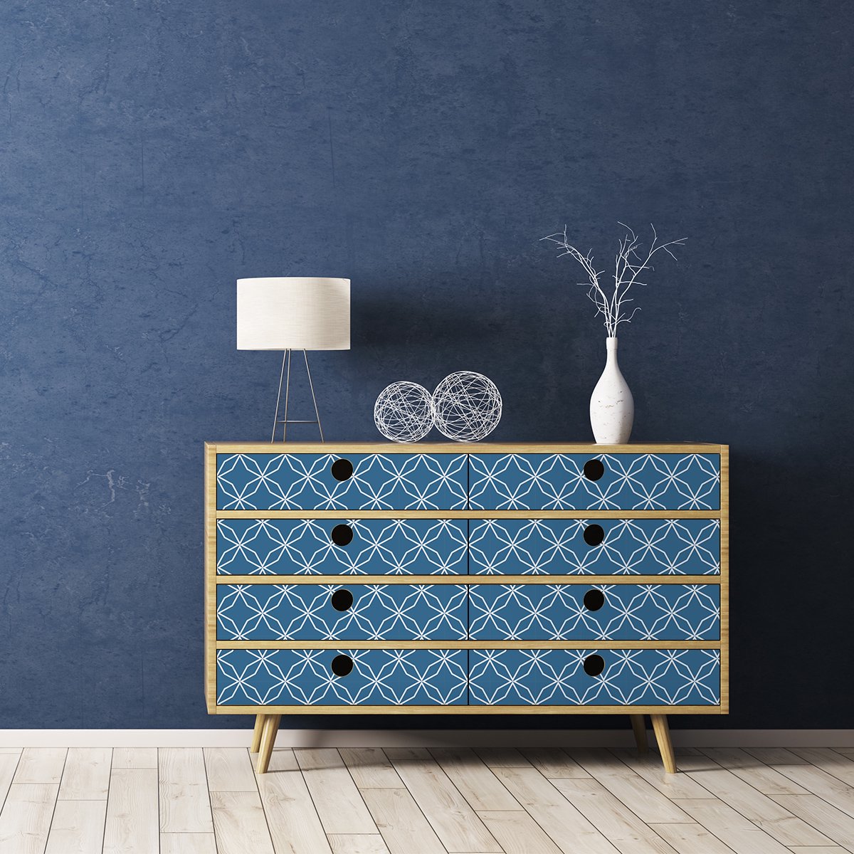 Ambiance Sticker Sticker met Scandinavisch meubelmotief, ethaan, 40 x 60 cm Multi color