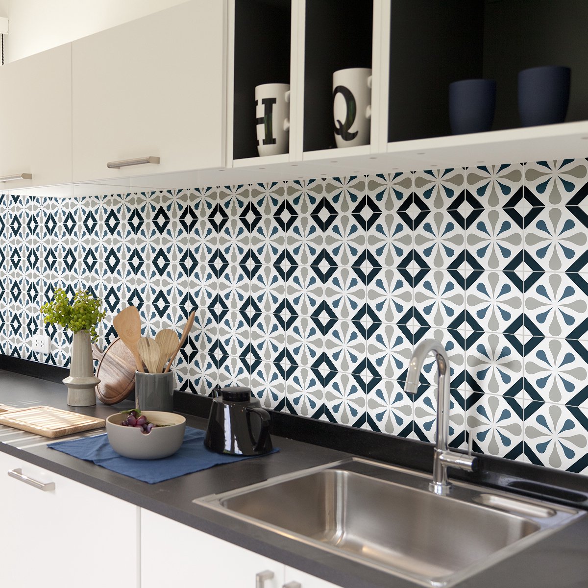 Ambiance Sticker Zelfklevende tegelmuurstickers voor keuken en badkamer - 60 Fortuna Azulejos tegelstickers - 60 stickers 10x10cm Multi color